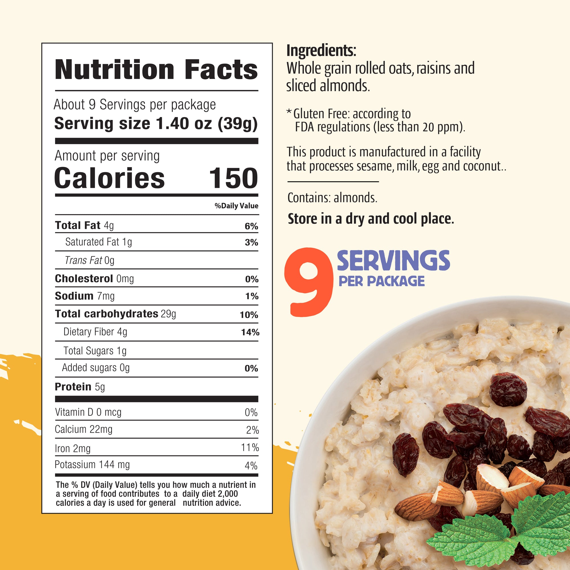 Raisins & Almonds Overnight Oats